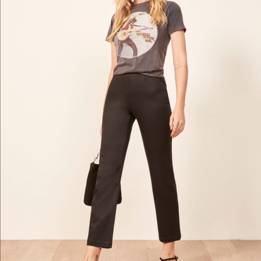 Reformation Marlon Black High Rise Pants